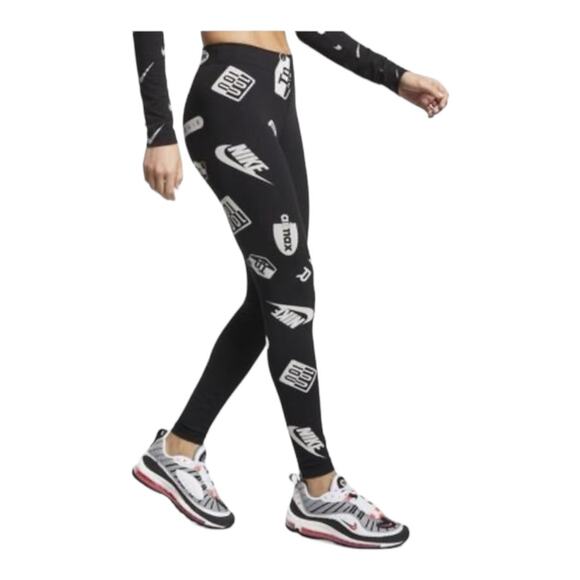 Nike Leg-A-See Leggings Air Max Black & White Sz S - Picture 2 of 12